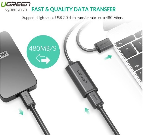 Cáp USB nối dài 15m có chíp khuếch đại chính hãng Ugreen 10323